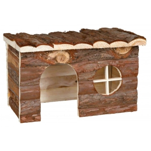 Jerrik house, guinea pigs, bark wood, 28 × 16 × 18 cm