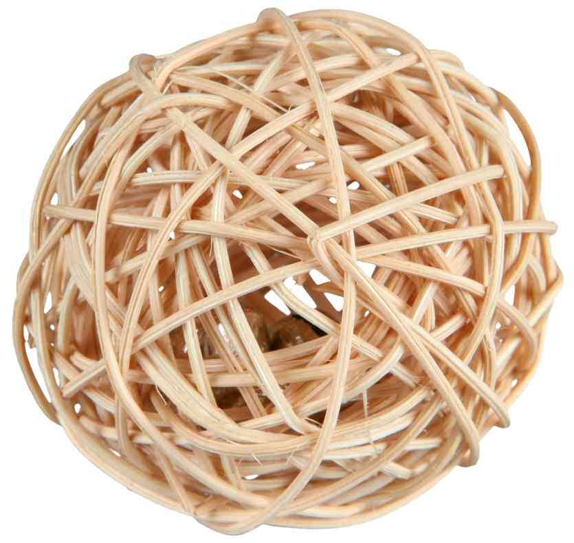 Näreliste mänguasi Pall kellukesega rattan 4 cm