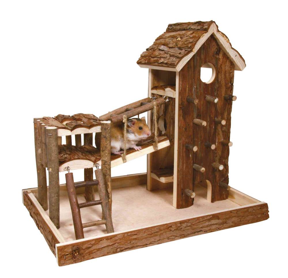 Birger playground, hamsters, bark wood, 36 × 33 × 26 cm