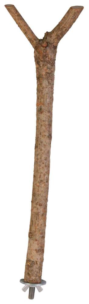 Perch, Y-shape, screw fixing, bark wood, 35 cm/ø 18 mm