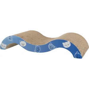 Mimi scratching wave, cardboard, catnip, 50 × 9 × 23 cm, blue