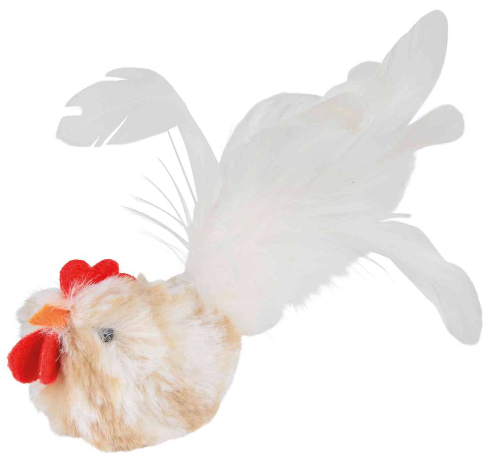 Rooster with microchip, plush, catnip, 8 cm