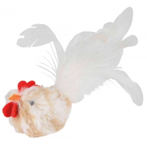 Rooster with microchip, plush, catnip, 8 cm