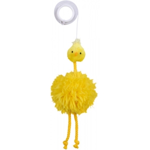 Chicken on an elastic band, plush, catnip, 20 cm