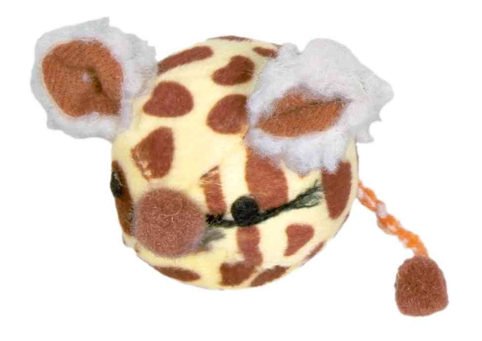 Mouse ball, shorthair plush, catnip, ø 4.5 cm, sorted