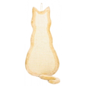 Scratching board cat, sisal rug/plush, catnip, 35 × 69 cm, natural/beige