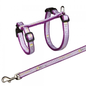 Cat harness with leash, XXL, Good Luck motif, 34–57 cm/13 mm, 1.20 m