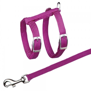 Cat harness with leash, metal buckles, 22–42 cm/10 mm, 1.25 m