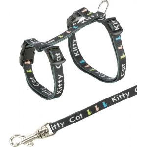 Junior Kitten harness with leash, Kitty Cat motif, 21–33 cm/8 mm, 1.20 m