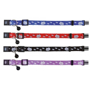 Cat collar, reflective, cat/paw motif