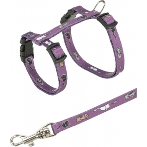 Junior Kitten harness with leash, cat motif, 21–33 cm/8 mm, 1.20 m