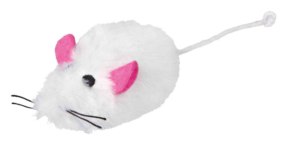 Mouse, longhair plush, catnip, 9 cm, sorted