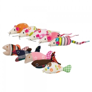 Kassi mänguasi Mice and Fish plush 9-12cm