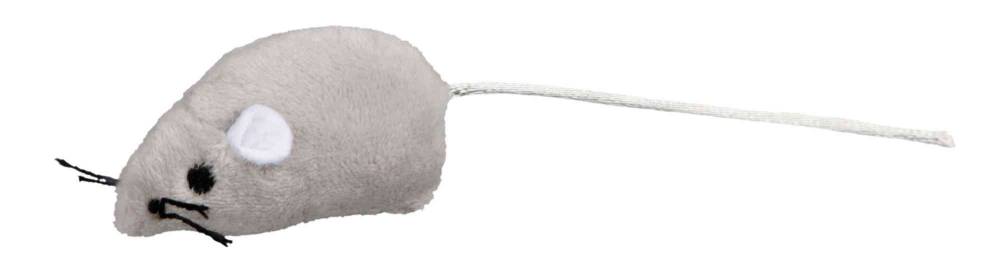 Mouse, plush, catnip, 5 cm, bulk, grey