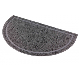 Cat litter tray mat, semi-circular, PVC, 59 × 35 cm, anthracite