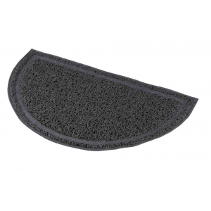 Cat litter tray mat, semi-circular, PVC, 41 × 25 cm, anthracite