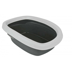 Carlo cat litter tray, with rim, 31 × 14 × 43 cm, dark grey/light grey