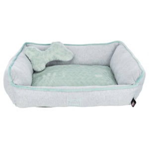 Junior bed, square, 50 × 40 cm, grey/mint