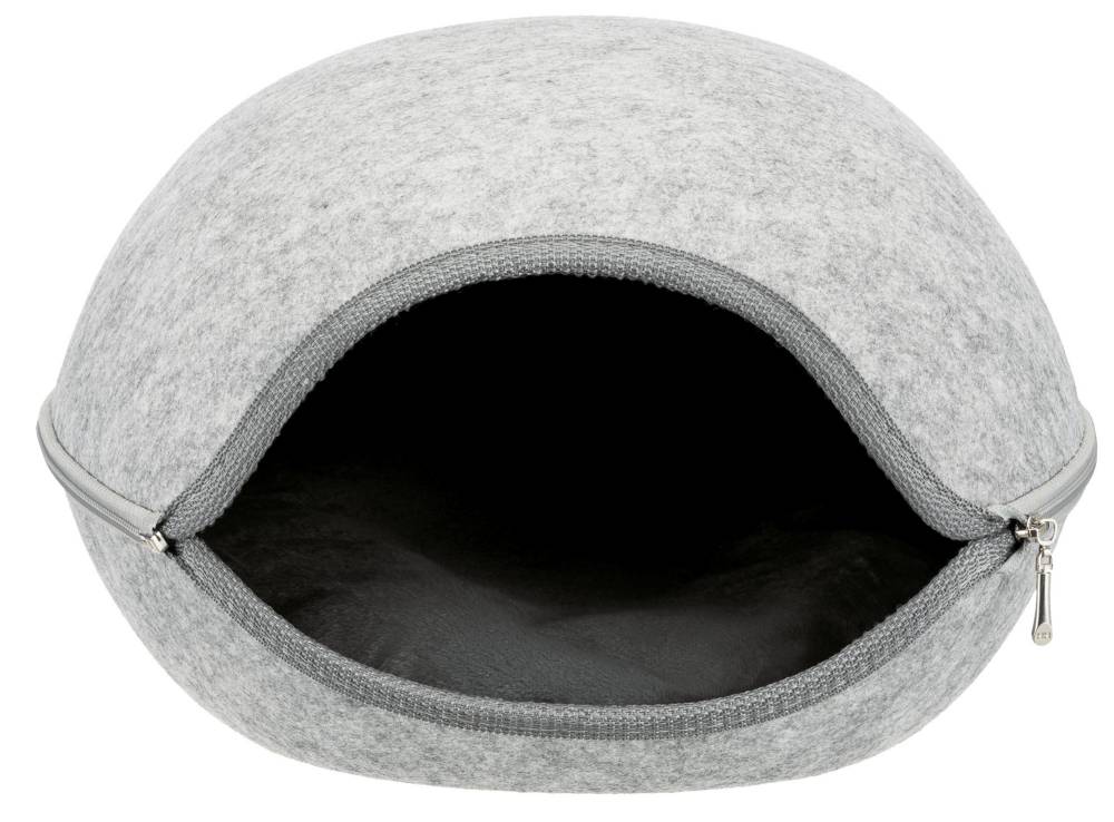 Luna cuddly cave, felt, 40 × 24 × 46 cm, light grey