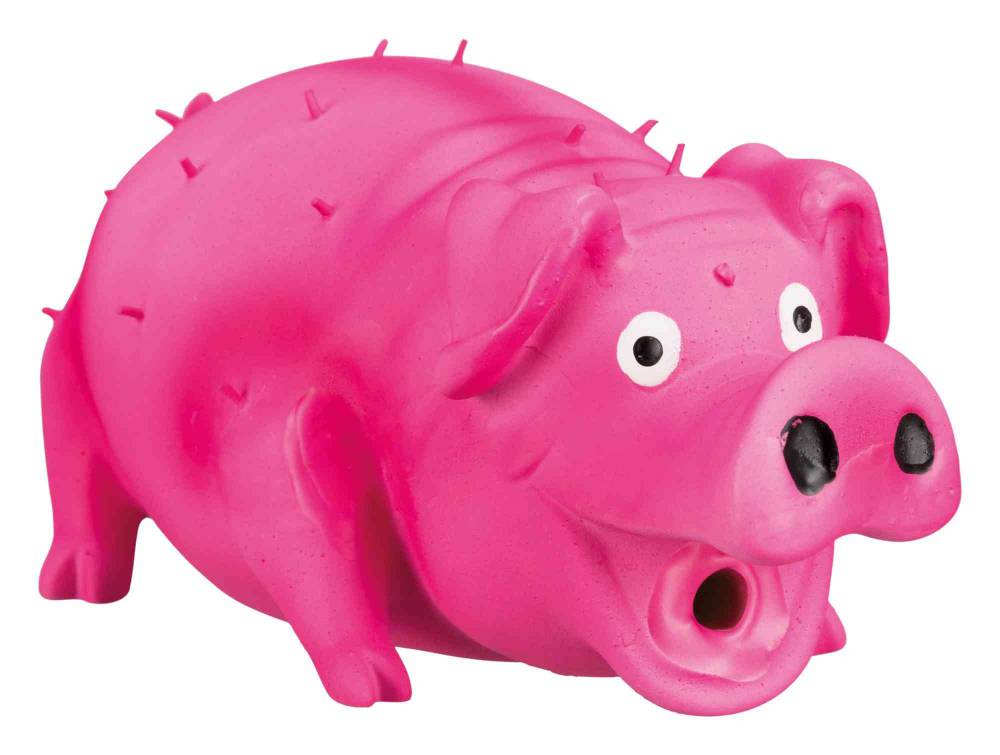 Bristle pig, animal sound, latex/polyester fleece, 21 cm