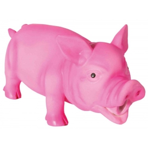 Pig, animal sound, latex/polyester fleece, 21 cm