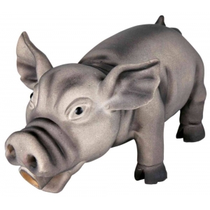 Pig, animal sound, latex/polyester fleece, 17 cm