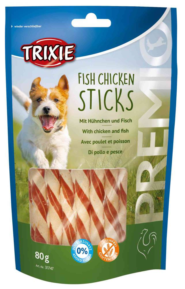 Koera maius PREMIO Chicken Sticks 80g