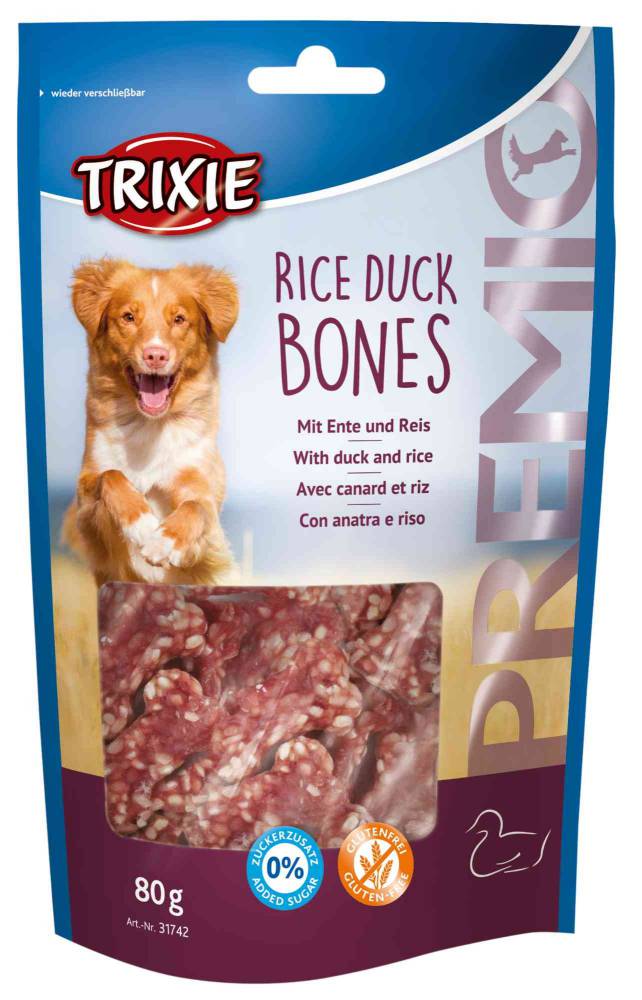 Koera maius PREMIO Rice Duck Bones 80g