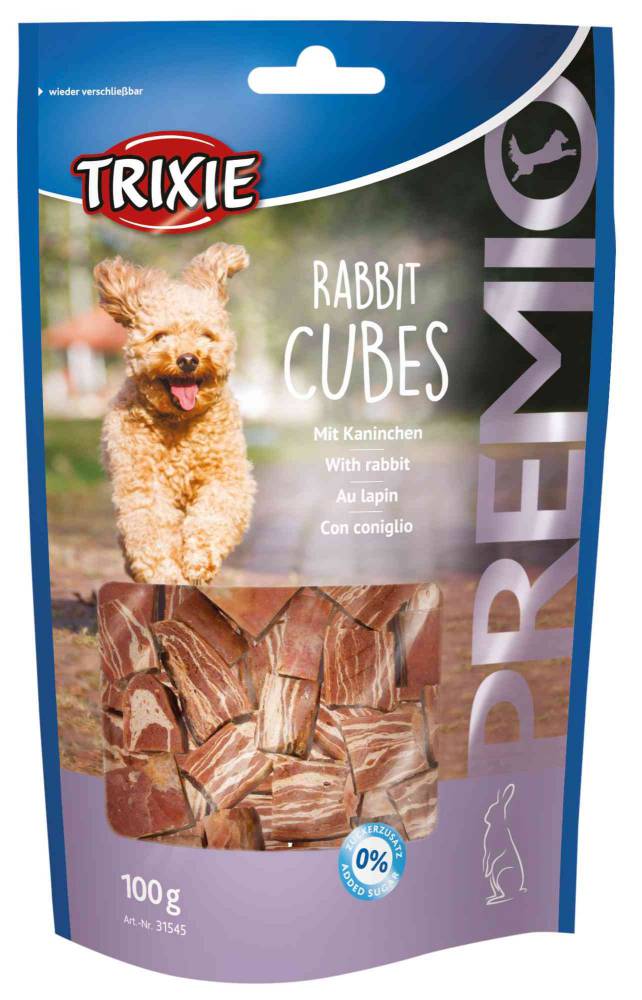 Koera maius PREMIO Rabbit Cubes 100g