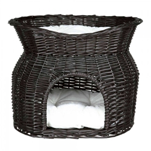 Kassimaja-2kohta Wicker cave 54x43x37cm black