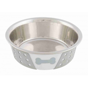 Bowl, stainless steel/silicone, 0.4 l/ø 14 cm, white/grey