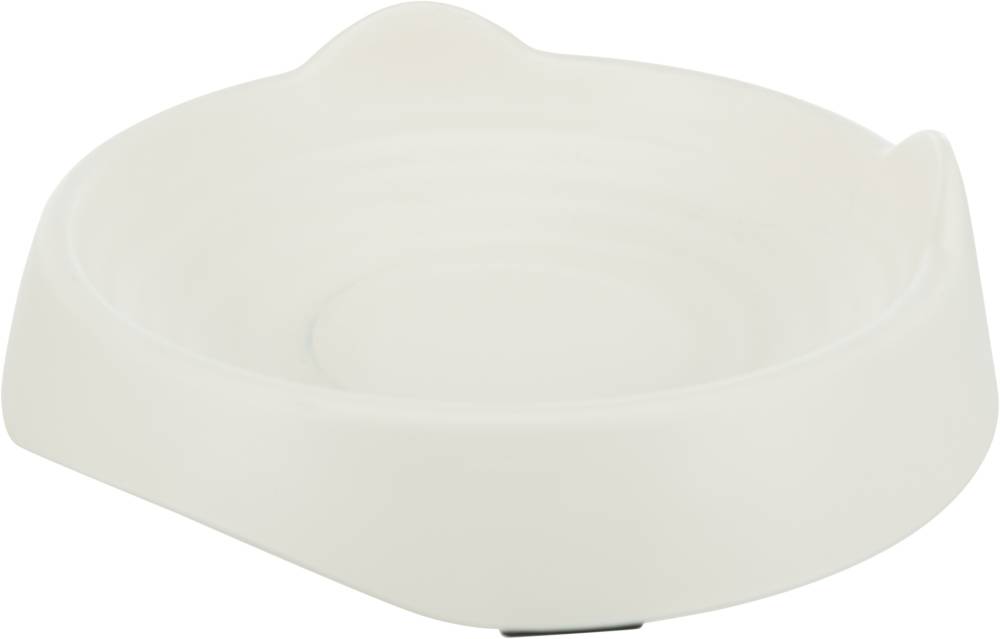 Bowl, flat, cat head, melamine, 0.25 l/ø 17 cm, white