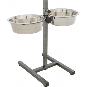 Dog bar, stainless steel/metal, 2 × 2.8 l/ø 24 cm