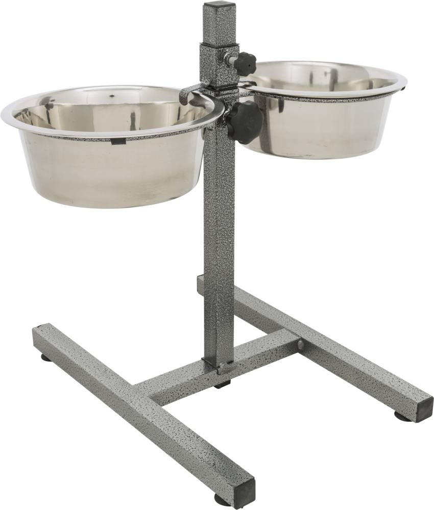 Dog bar, stainless steel/metal, 2 × 1.8 l/ø 20 cm