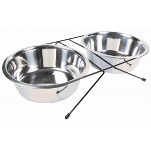 Bowl set, stainless steel/metal, 2 × 2.8 l/ø 24 cm