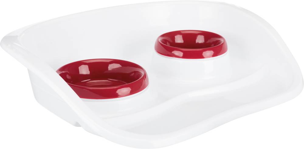 Bowl set, plastic, 0.25 l/ø 9 cm & 0.3 l/ø 11 cm/46 × 11 × 30 cm, white/bowls: various