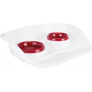 Bowl set, plastic, 0.25 l/ø 9 cm & 0.3 l/ø 11 cm/46 × 11 × 30 cm, white/bowls: various