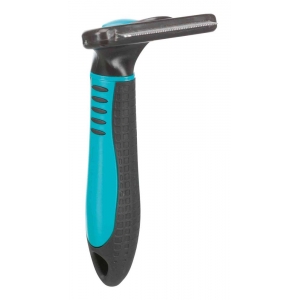 Carding groomer, plastic/metal blade, 7 × 15 cm