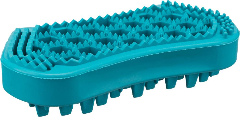 Massage brush, natural rubber, 6 × 12 cm, turquoise