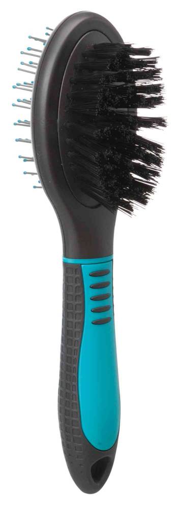 Brush, double-sided, plastic/nylon & wire bristles, 5 × 19 cm