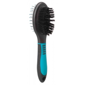 Brush, double-sided, plastic/nylon & wire bristles, 5 × 19 cm