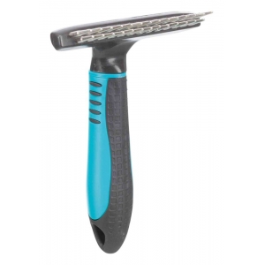 Long hair groomer, 2 rows, fine, plastic/metal, 10 × 15 cm