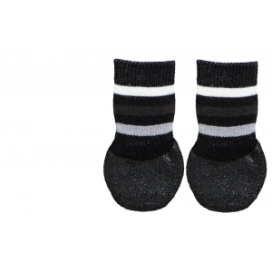 Dog socks, non-slip with all-round rubber coating, S–M, 2 pcs., black