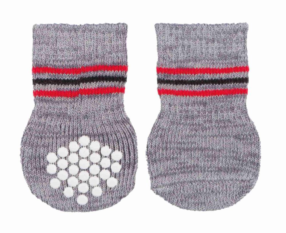 Dog socks, non-slip, M–L, 2 pcs., grey