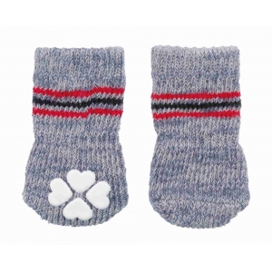 Dog socks, non-slip, XXS–XS, 2 pcs., grey