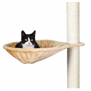 Hammock for scratching post, large, longhair plush, ø 45 cm, beige