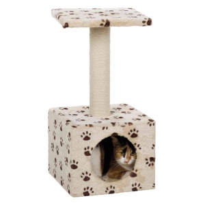 Junior Zamora scratching post, 60 cm, beige with paw prints