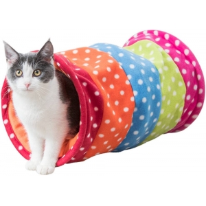 Playing tunnel, fleece, ø 25 × 50 cm, multi coloured