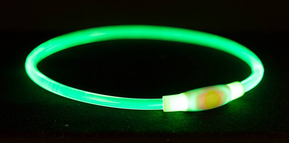 Kaelarihm Flash Light ring USB, S–M: 40 cm/ø 8 mm, roheline