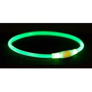 Kaelarihm Flash Light ring USB, S–M: 40 cm/ø 8 mm, roheline